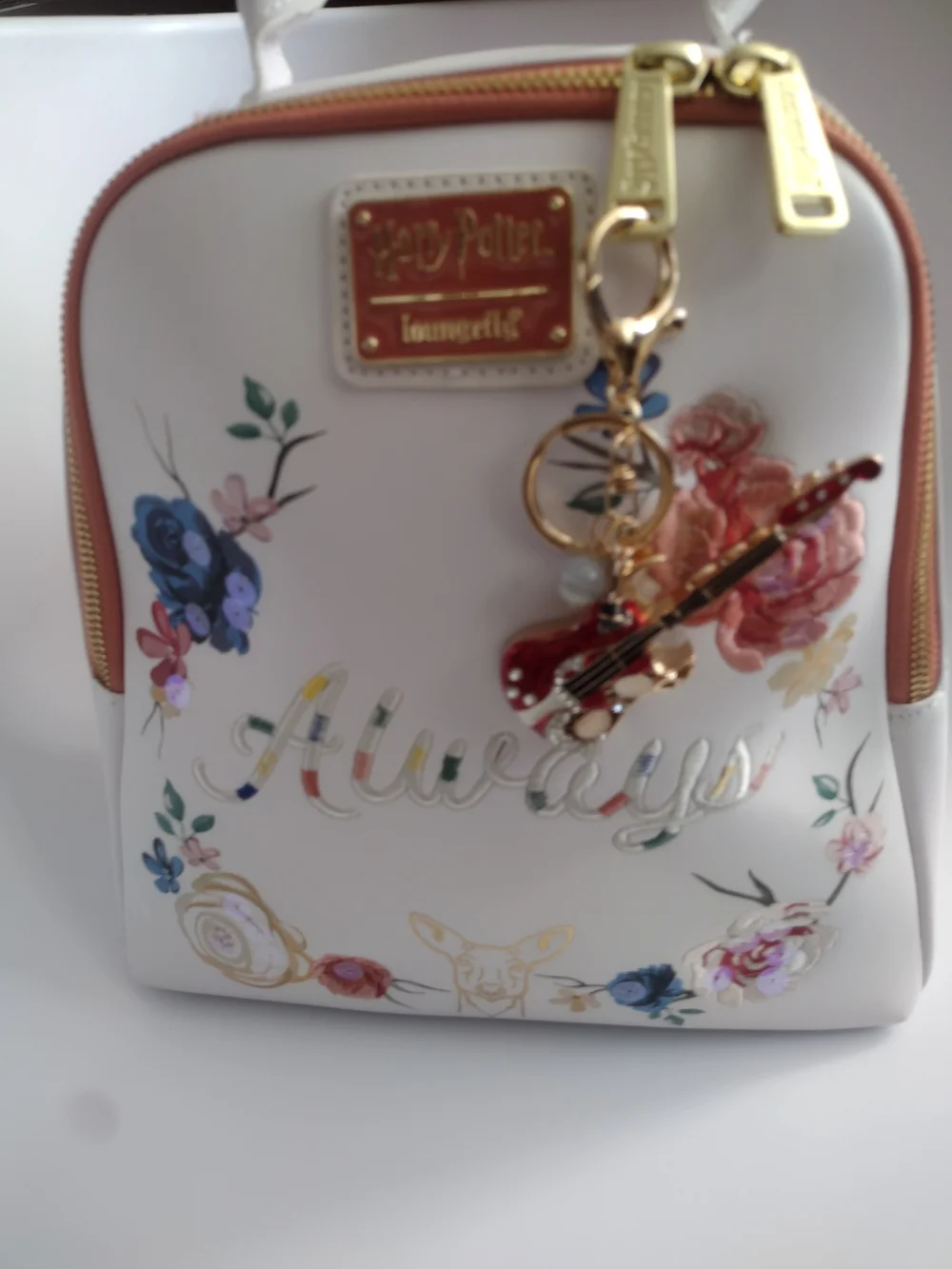 Red Guitar Enamel Keychain Charm - Fashionable Women’s Accessory